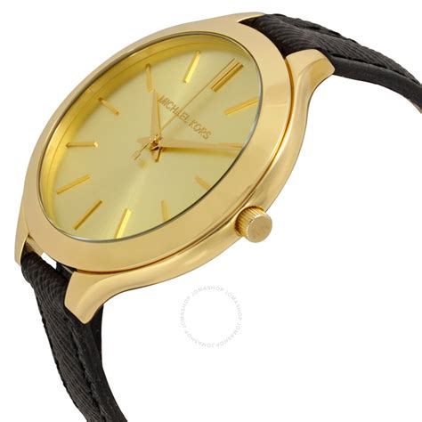 Michael Kors Slim Runway Gold Dial Ladies Watch MK2468